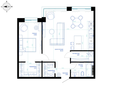 70,3 м², 1-комнатная квартира 9 768 920 ₽ - изображение 15