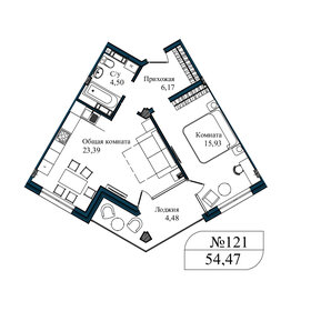 89,3 м², 1-комнатные апартаменты 16 524 200 ₽ - изображение 21