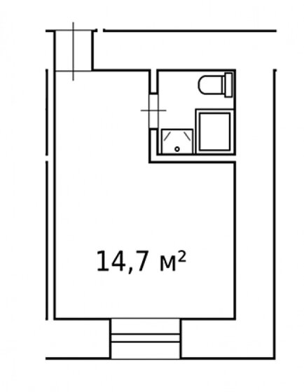 14,7 м², апартаменты-студия 5 896 334 ₽ - изображение 1