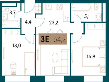 66,4 м², 3-комнатная квартира 36 390 000 ₽ - изображение 85