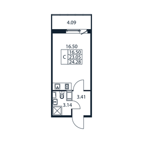 Квартира 24,3 м², студия - изображение 3