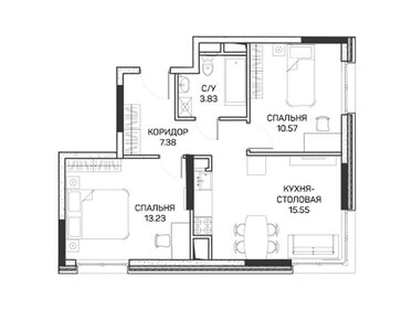 Квартира 50,6 м², 2-комнатные - изображение 1