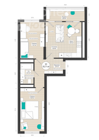 Квартира 55,7 м², 3-комнатная - изображение 1