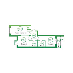 Квартира 64,8 м², 2-комнатная - изображение 1