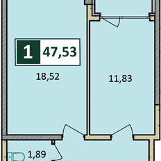 Квартира 47,5 м², 1-комнатная - изображение 2