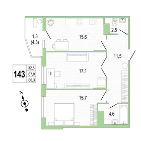 63,7 м², 3-комнатная квартира 12 300 000 ₽ - изображение 102