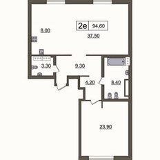 Квартира 94,6 м², 1-комнатная - изображение 1