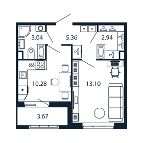 34 м², 1-комнатная квартира 8 701 888 ₽ - изображение 67