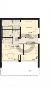 Квартира 125,8 м², 3-комнатная - изображение 1