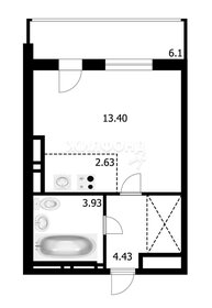 Квартира 27 м², студия - изображение 1