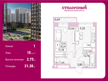 Квартира 31,4 м², 1-комнатная - изображение 1