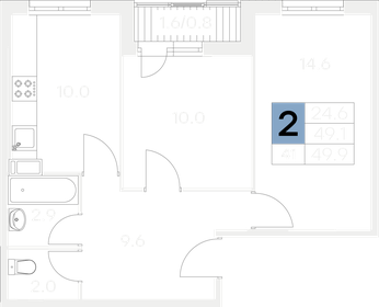 53,4 м², 2-комнатная квартира 6 500 000 ₽ - изображение 80