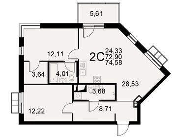 88 м², 2-комнатная квартира 16 400 000 ₽ - изображение 64