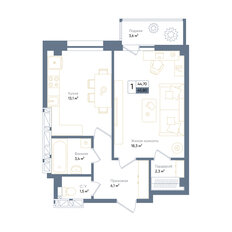 Квартира 45,8 м², 1-комнатная - изображение 2