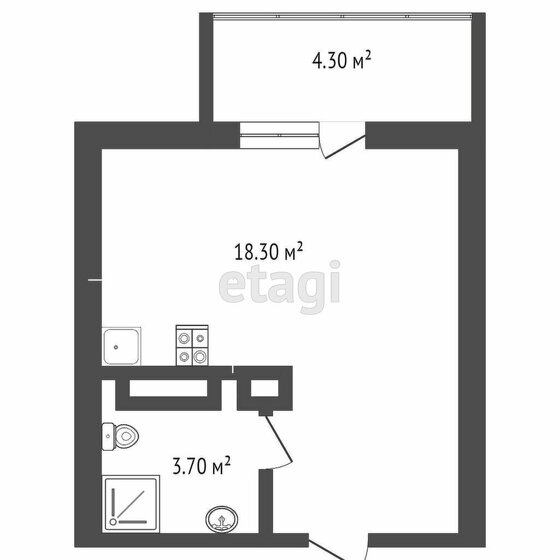 24,9 м², квартира-студия 2 655 000 ₽ - изображение 1