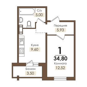 Квартира 34 м², 1-комнатная - изображение 1