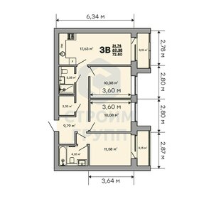 72 м², 3-комнатная квартира 8 500 000 ₽ - изображение 43
