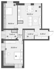 Квартира 87,9 м², 2-комнатная - изображение 1
