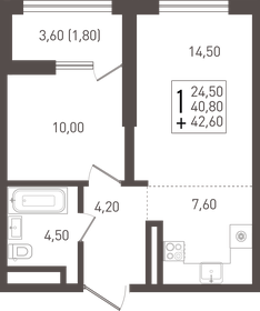 41,8 м², 1-комнатная квартира 7 595 060 ₽ - изображение 14