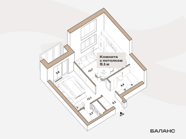 40,2 м², 1-комнатная квартира 7 450 000 ₽ - изображение 30