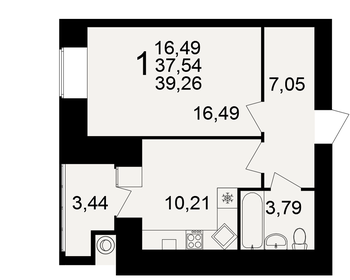 37 м², 1-комнатная квартира 3 450 000 ₽ - изображение 33