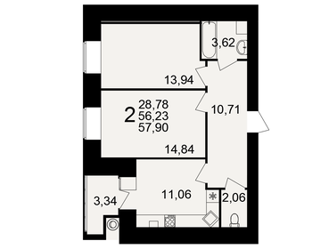 59,5 м², 2-комнатная квартира 5 325 250 ₽ - изображение 8