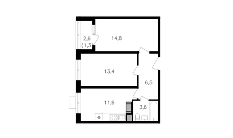 Квартира 51,2 м², 2-комнатная - изображение 1