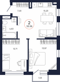 67,4 м², 2-комнатная квартира 7 100 000 ₽ - изображение 110