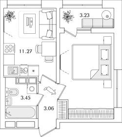 31,4 м², 1-комнатная квартира 10 216 596 ₽ - изображение 26