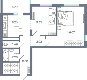 Квартира 50,1 м², 2-комнатная - изображение 1