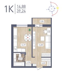 36,7 м², 1-комнатная квартира 4 344 515 ₽ - изображение 67