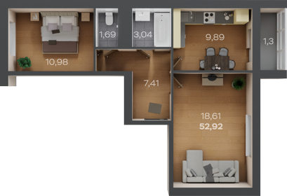 51,2 м², 2-комнатная квартира 3 735 000 ₽ - изображение 8