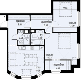 80,5 м², 2-комнатная квартира 26 900 000 ₽ - изображение 6