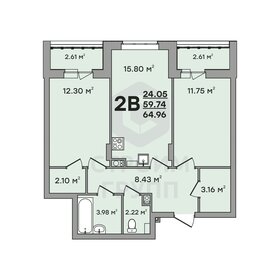 50,4 м², 2-комнатная квартира 7 400 000 ₽ - изображение 29