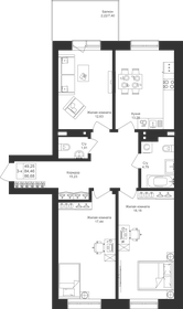 Квартира 86,7 м², 3-комнатная - изображение 1