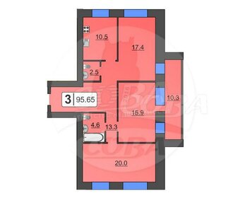 Квартира 93,6 м², 3-комнатная - изображение 1