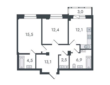 Квартира 70 м², 2-комнатная - изображение 1