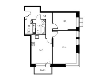64,1 м², 2-комнатная квартира 11 397 000 ₽ - изображение 27