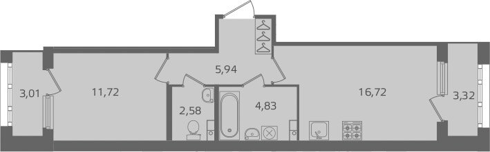 48,1 м², 1-комнатная квартира 11 275 000 ₽ - изображение 1