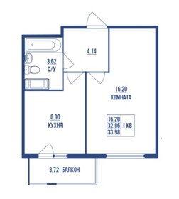 Квартира 36,6 м², 1-комнатная - изображение 1