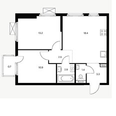 Квартира 53,6 м², 2-комнатная - изображение 3