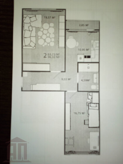 63,7 м², 2-комнатная квартира 7 000 000 ₽ - изображение 1