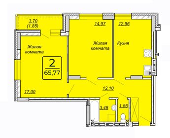 66 м², 2-комнатная квартира 5 600 000 ₽ - изображение 82