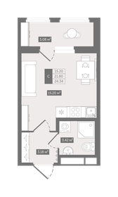 24,3 м², квартира-студия 3 600 000 ₽ - изображение 65