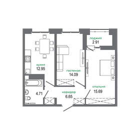 57,9 м², 2-комнатная квартира 8 286 520 ₽ - изображение 27