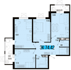 82,8 м², 3-комнатная квартира 8 410 448 ₽ - изображение 16