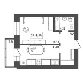 44 м², 1-комнатная квартира 5 300 000 ₽ - изображение 19