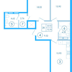 Квартира 72,8 м², 2-комнатная - изображение 2