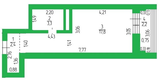 Квартира 25 м², студия - изображение 1