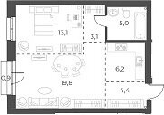 Квартира 51,9 м², 1-комнатная - изображение 5